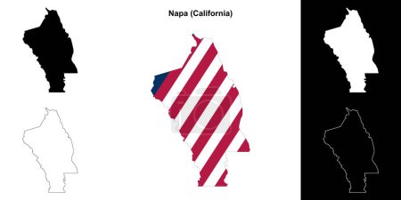 Téléchargez les illustrations : Napa County (Californie) schéma carte - en licence libre de droit