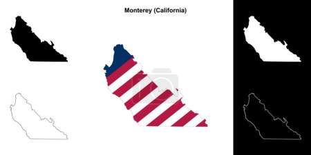 Monterey County (California) outline map set