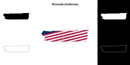 Riverside County (California) outline map set