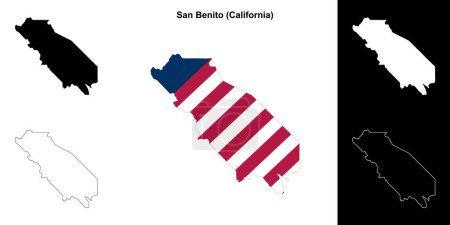 Téléchargez les illustrations : Plan du comté de San Benito (Californie) - en licence libre de droit
