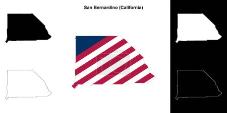 San Bernardino County (California) outline map set