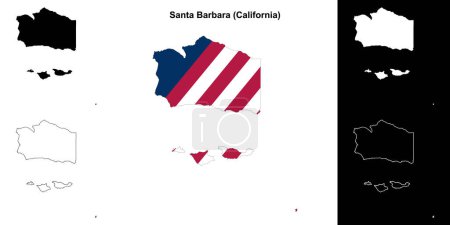 Téléchargez les illustrations : Plan du comté de Santa Barbara (Californie) - en licence libre de droit