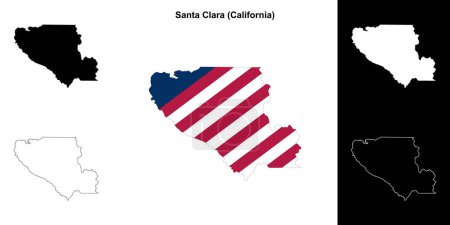 Téléchargez les illustrations : Carte générale du comté de Santa Clara (Californie) - en licence libre de droit