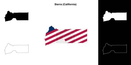 Téléchargez les illustrations : Plan du comté de Sierra (Californie) - en licence libre de droit