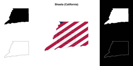 Téléchargez les illustrations : Carte générale du comté de Shasta (Californie) - en licence libre de droit