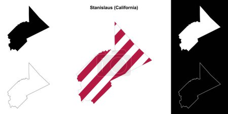 Stanislaus County (Kalifornien) umrissenes Kartenset