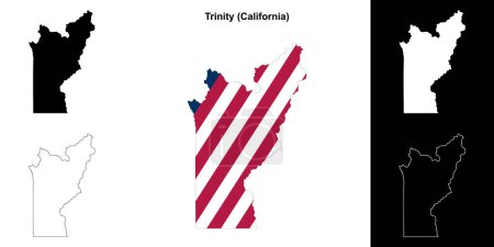 Téléchargez les illustrations : Plan du comté de Trinity (Californie) - en licence libre de droit