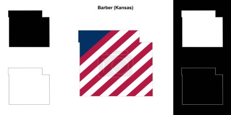 Barber County (Kansas) umrissenes Kartenset