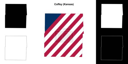 Illustration for Coffey County (Kansas) outline map set - Royalty Free Image