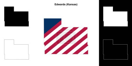 Edwards County (Kansas) Umrisse der Karte