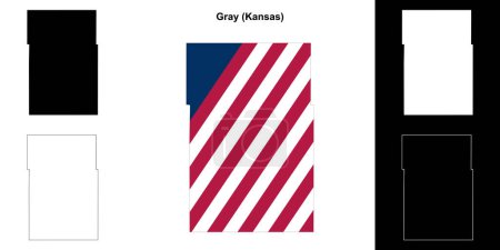 Gray County (Kansas) outline map set