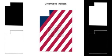 Greenwood County (Kansas) outline map set