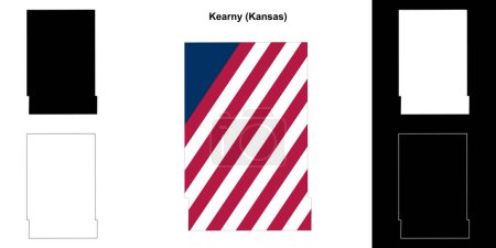 Kearny County (Kansas) umrissenes Kartenset