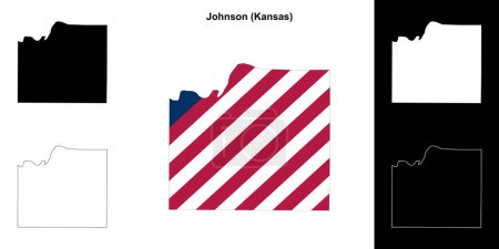 Johnson County (Kansas) outline map set