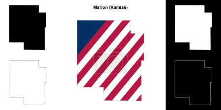 Marion County (Kansas) outline map set
