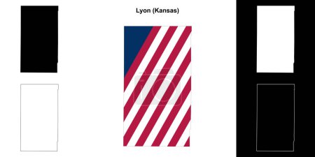 Lyon County (Kansas) outline map set