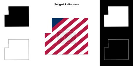 Sedgwick County (Kansas) outline map set