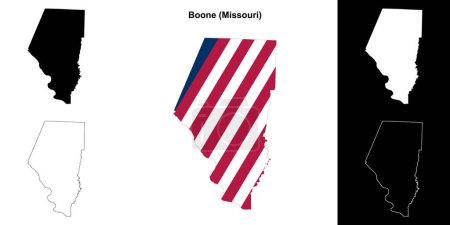 Boone County (Missouri) outline map set
