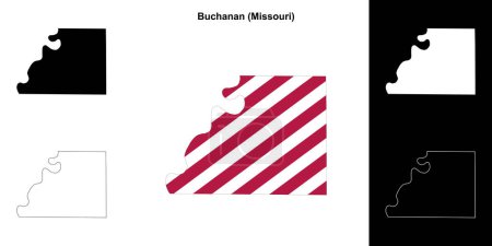 Buchanan County (Missouri) outline map set