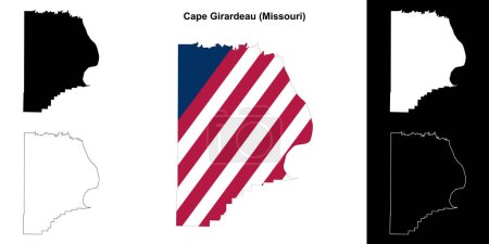 Cape Girardeau County (Missouri) outline map set