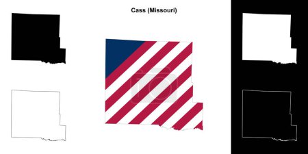 Cass County (Missouri) outline map set