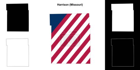 Harrison County (Missouri) outline map set
