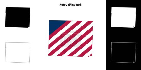 Téléchargez les illustrations : Henry County (Missouri) schéma carte - en licence libre de droit