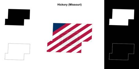 Hickory County (Missouri) umrissenes Kartenset
