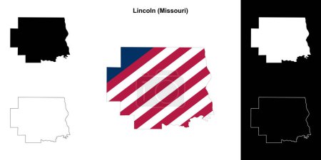 Lincoln County (Missouri) outline map set