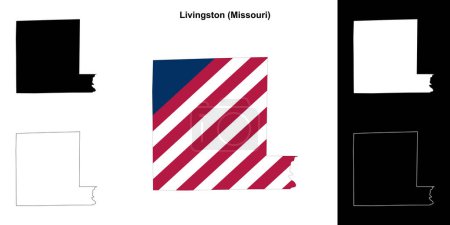 Conjunto de mapas de contorno del Condado de Livingston (Missouri)