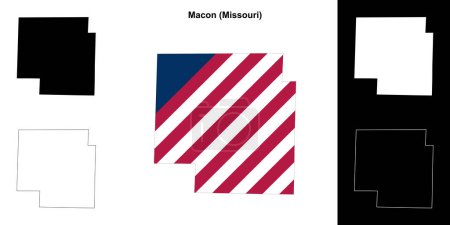 Conjunto de mapas de contorno del Condado de Macon (Missouri)