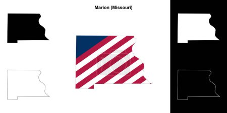 Marion County (Missouri) outline map set
