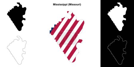 Mississippi County (Missouri) outline map set