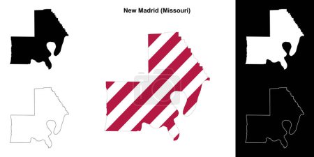 New Madrid County (Missouri) outline map set