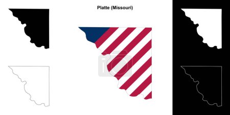 Platte County (Missouri) outline map set