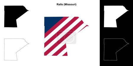 Ralls County (Missouri) outline map set