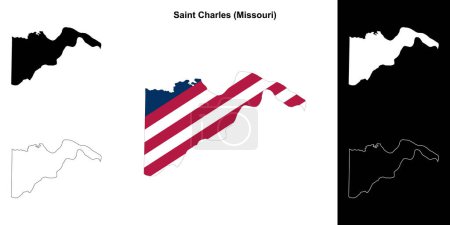 Saint Charles County (Missouri) outline map set