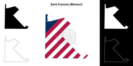 Illustration for Saint Francois County (Missouri) outline map set - Royalty Free Image
