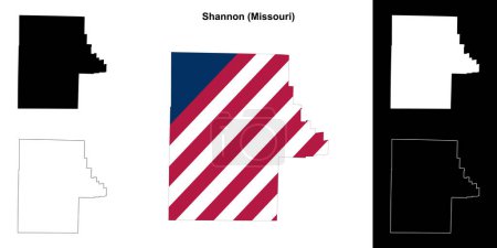 Shannon County (Missouri) outline map set