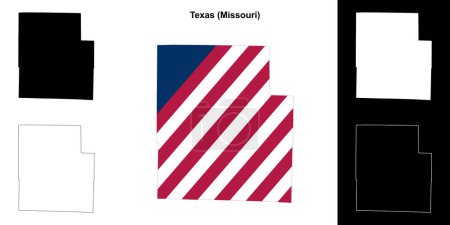 Texas County (Missouri) outline map set