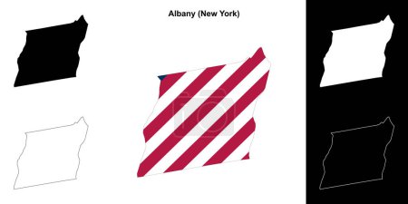 Albany County (New York) outline map set