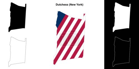 Dutchess County (New York) umrissenes Kartenset