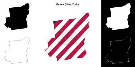 Essex County (New York) outline map set