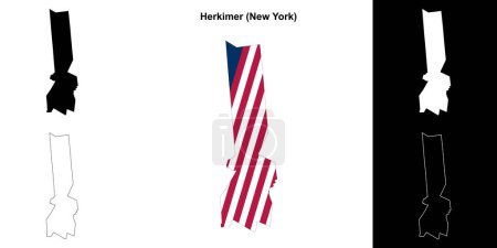 Herkimer County (New York) outline map set