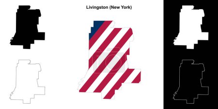 Livingston County (New York) outline map set