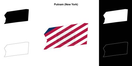 Putnam County (New York) umrissenes Kartenset