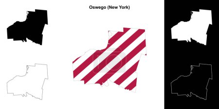 Oswego County (New York) umrissenes Kartenset
