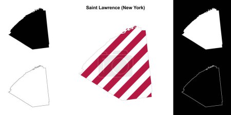 Saint Lawrence County (New York) outline map set