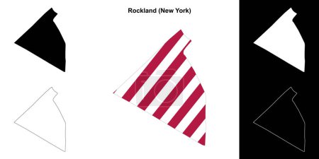 Rockland County (New York) outline map set
