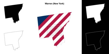 Warren County (New York) outline map set